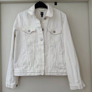GAP Classic White Denim Jacket- Size medium